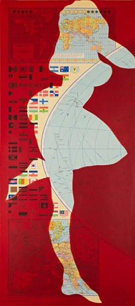 MAPA SVETA SO ŽENSKOU FIGÚROU